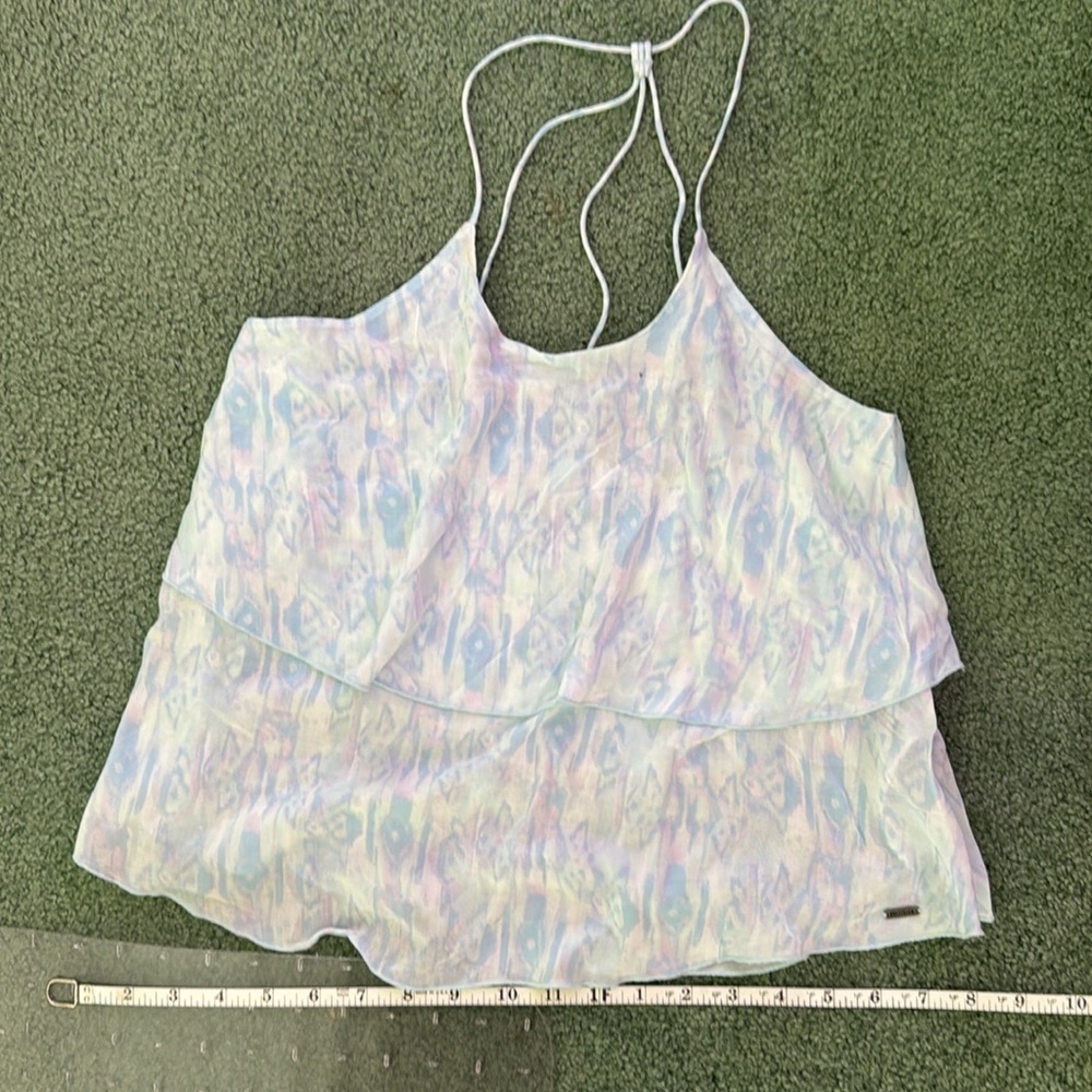 Hollister Light Blue Ruffle Halter Peplum Tank NWOT - Picture 4 of 5